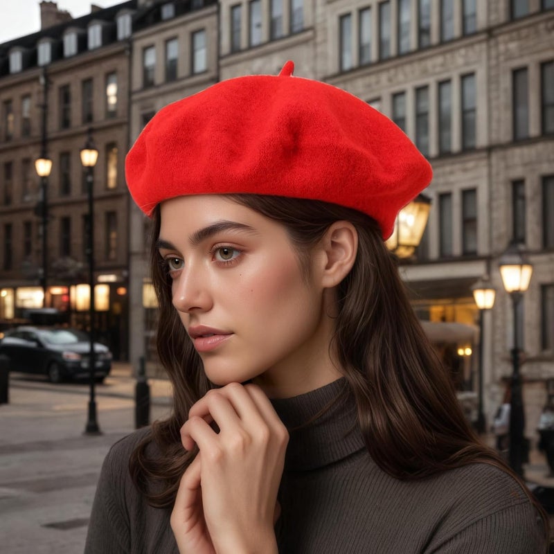 AURORAAEGIS French Beret Hats for Women - Classic Wool Beret Hats Soft Knit Winter Cloche for Daily Outfits - Image 4